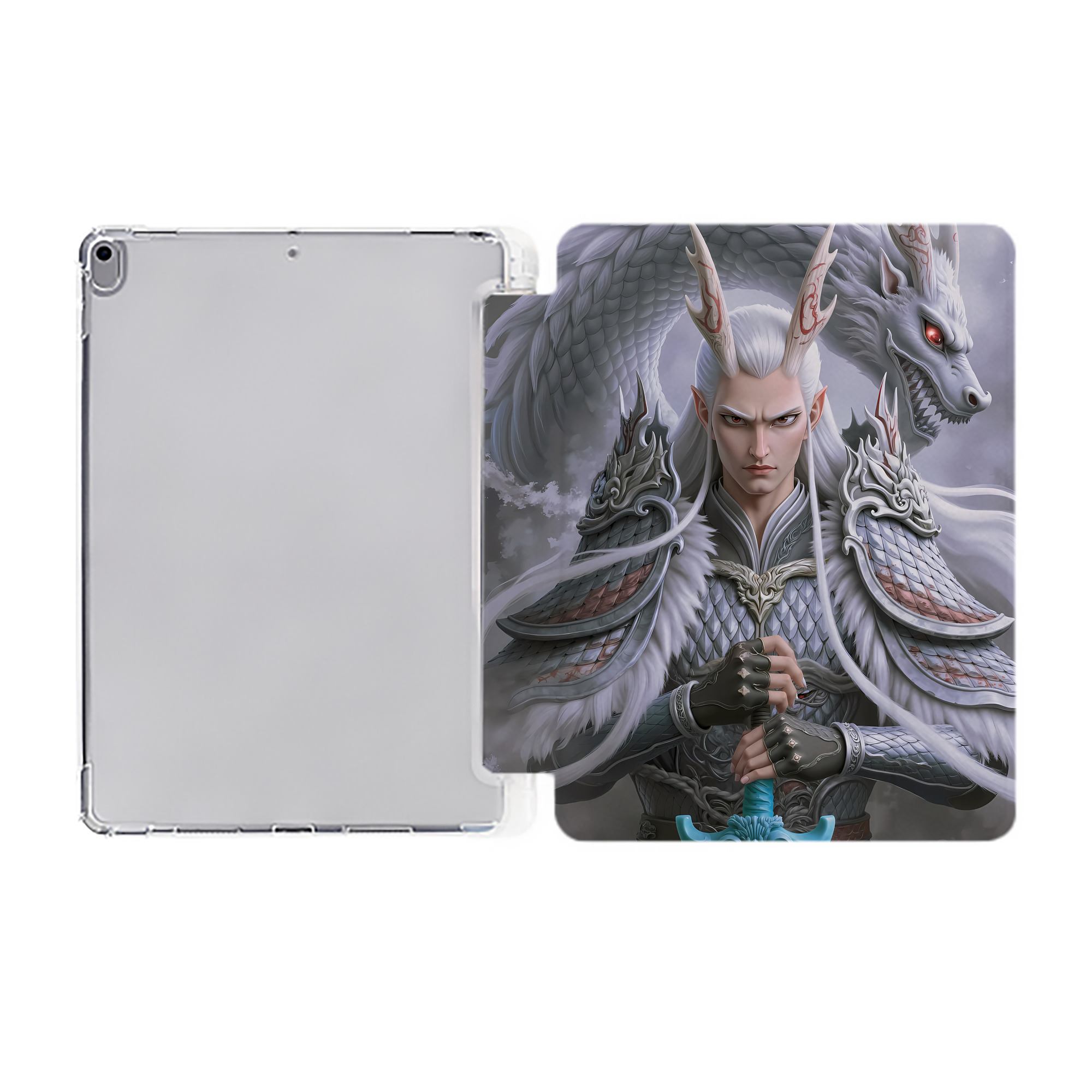 （画像用） Ne Zha 2 ナタ 魔童の大暴れ IPad ケース ペン収納付き 三つ折りスタンド PUレザー×シリコン 対応機種9.5/10.5/10.9インチ